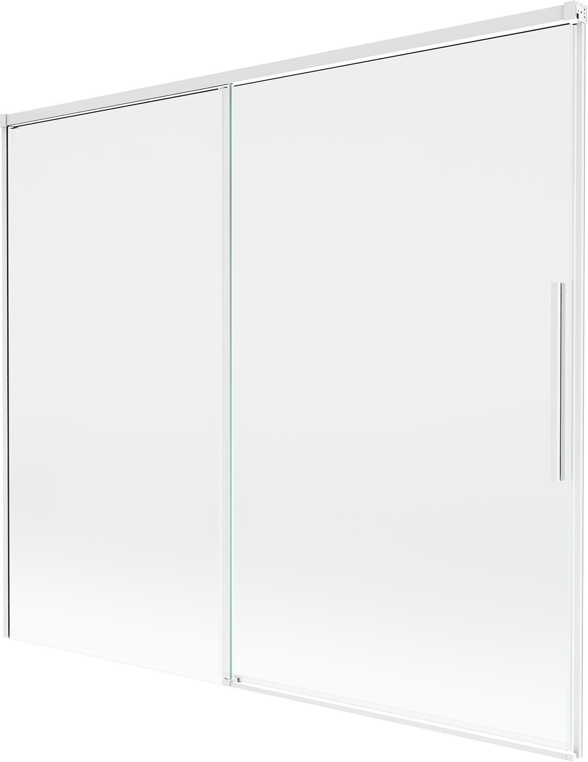 Mexen Rox parawan nawannowy 2-skrzydłowy rozsuwany 180 x 150 cm, transparent, biały - 8C9-180-001-20-00