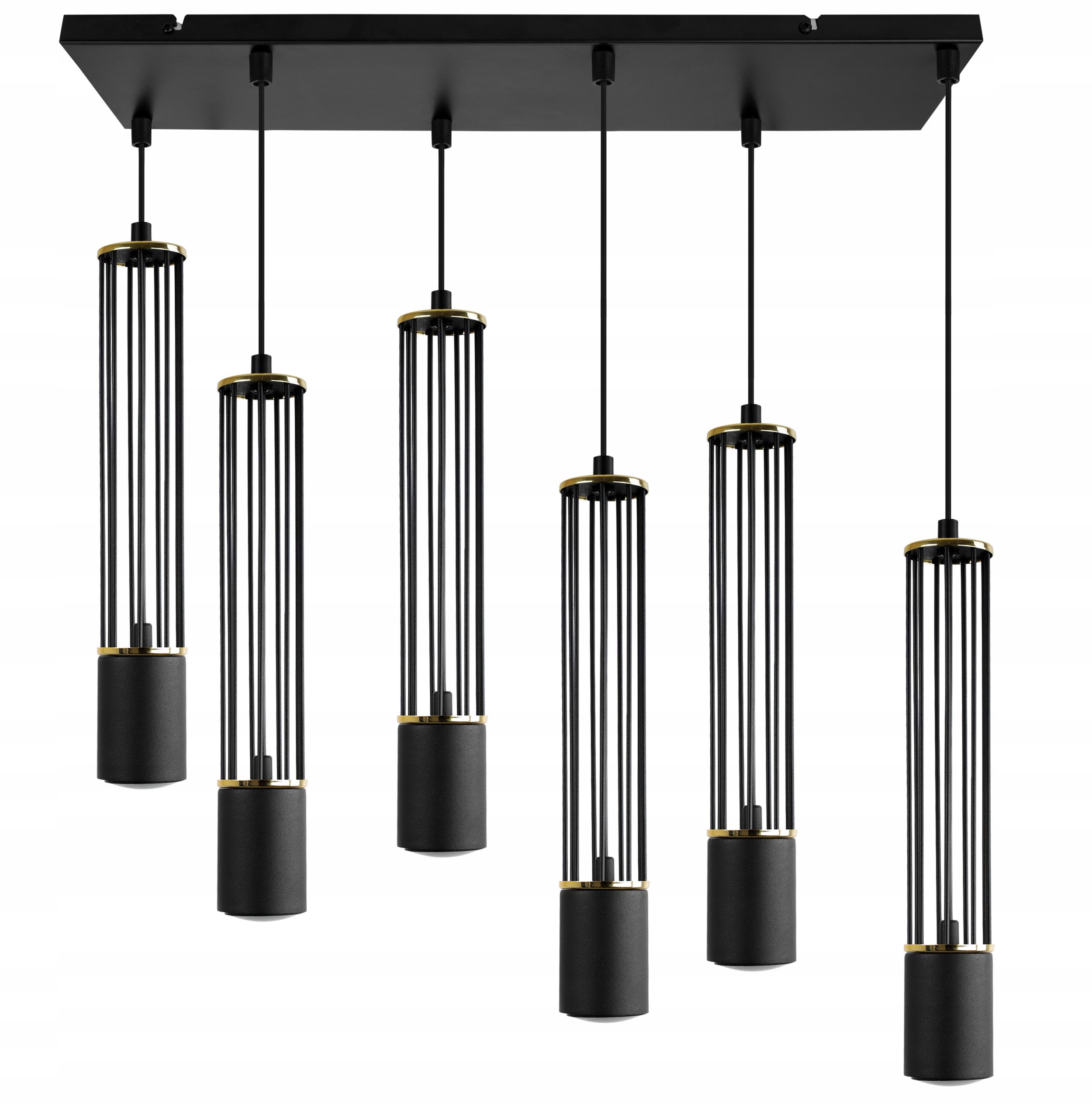 Lampa sufitowa wisząca Light Home LH Aria 6x GU10 czarny/złoty