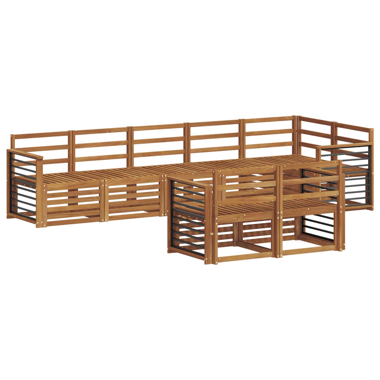 Zestawy sof 8 pcs Naturalny Lite Drewno Akacji