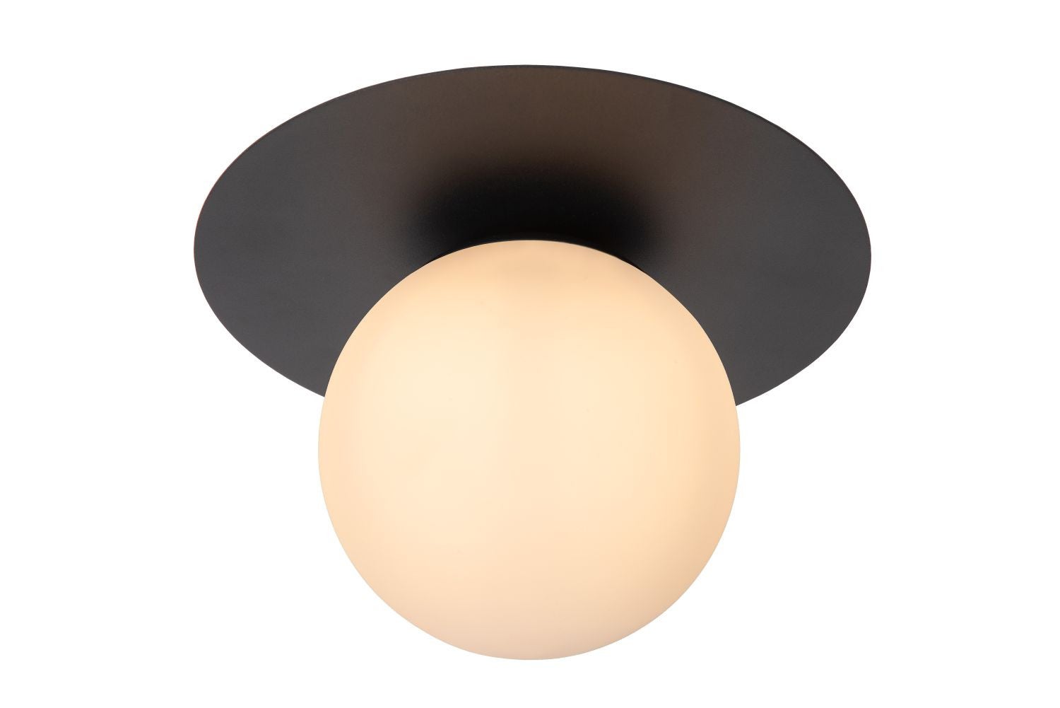 Lampa sufitowa TRICIA czarna-biały opal 1xE27x15W szkło wym:17,5x25x25cm IP20 Lucide