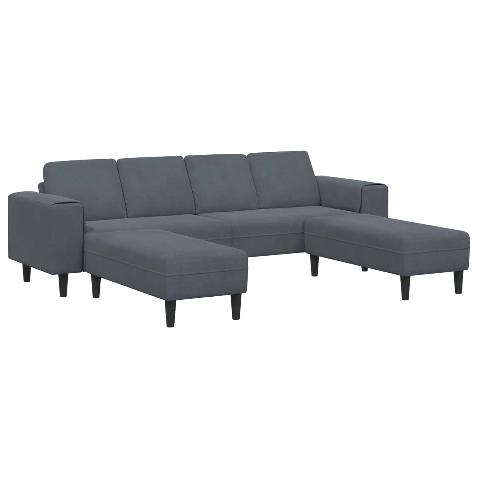 Sofa do salonu 3 pcs Ciemnoszary 250 x 188 x 76 cm