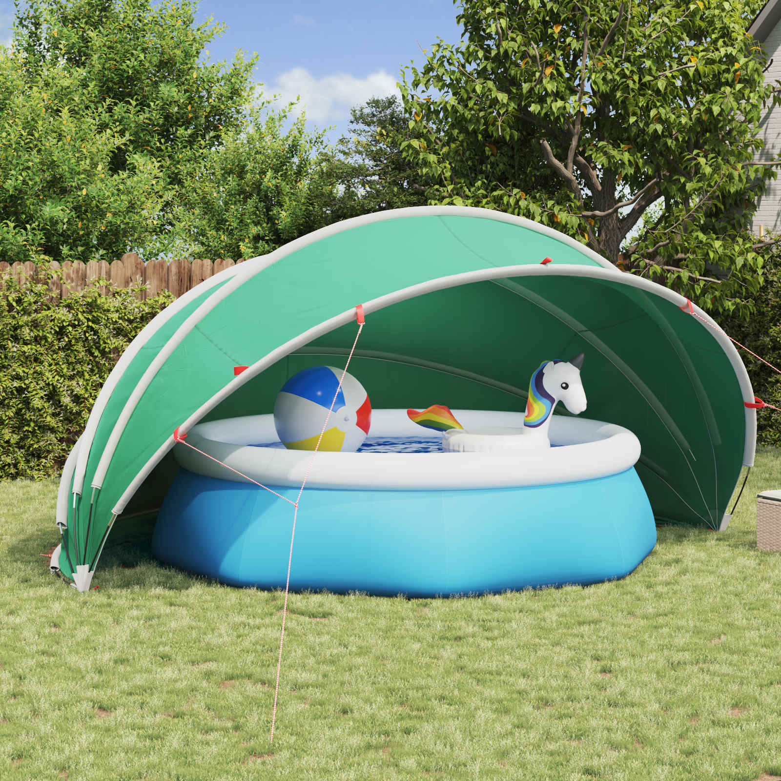Kopuła basenowa 500 x 500 x 236 cm Poliester 185T z powłoką PU vidaXL
