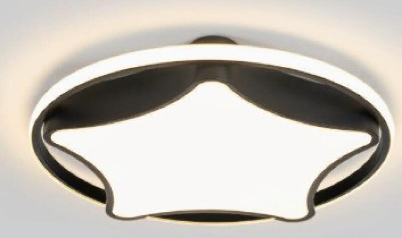 Wpuszczana lampa sufitowa LED, 54 W, trzy temperatury barwowe, regulowana jasność, z pilotem, wzór gwiazdy, czarna, 48 cm.