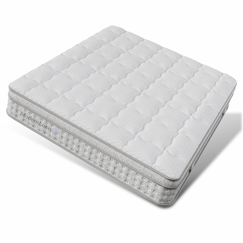 Materac sprężynowy 140x190cm - Poziom H3 - Pianka zimna o grubości 25cm - Ergonomiczny kształt - Certyfikat OEKO-TEX - Biały