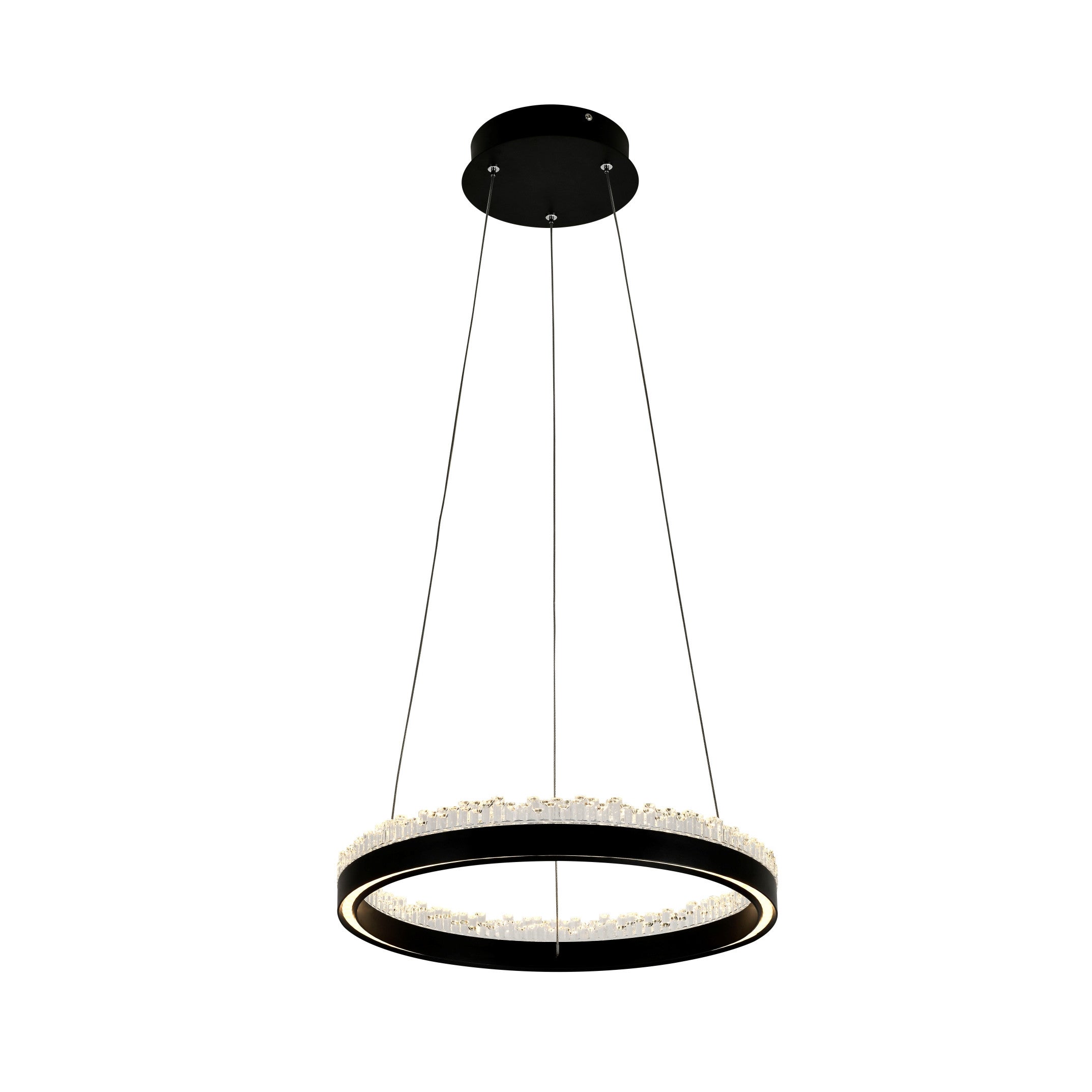 Lampa wisząca nowoczesna czarna ozdobny ring Ø40cm LED 30W REGI Zuma Line