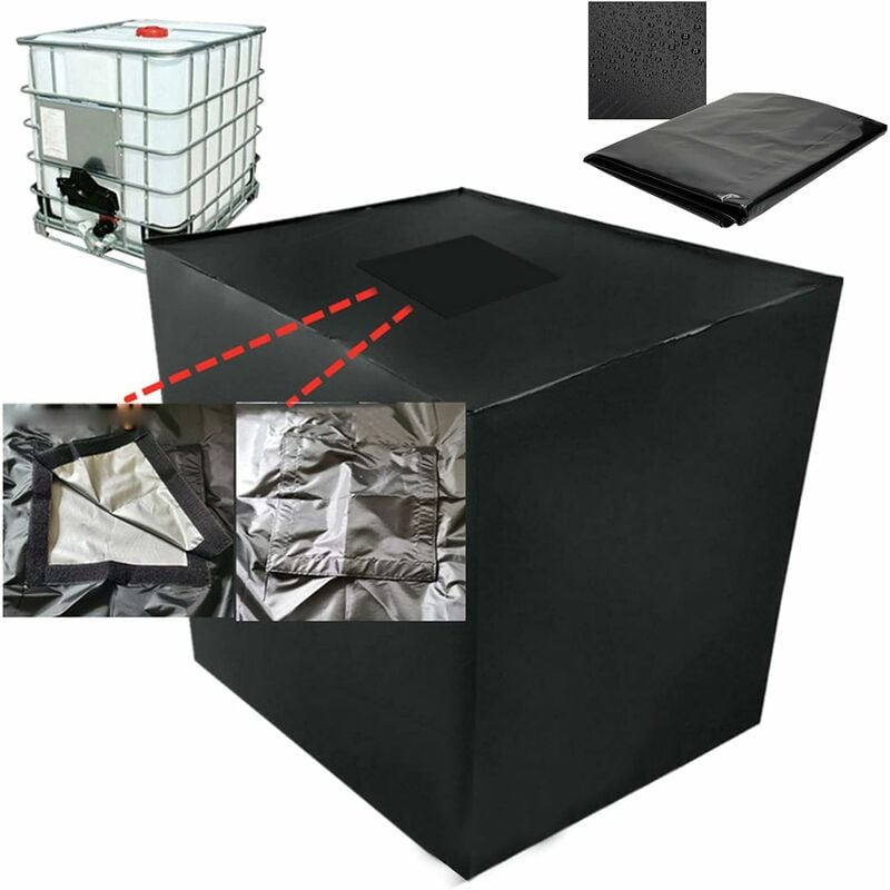 Pokrywa zbiornika na wodę, pokrywa zbiornika IBC 1000 l z prostokątną pokrywą o wymiarach 25 x 25 cm, pyłoszczelna, odporna na promieniowanie UV i des