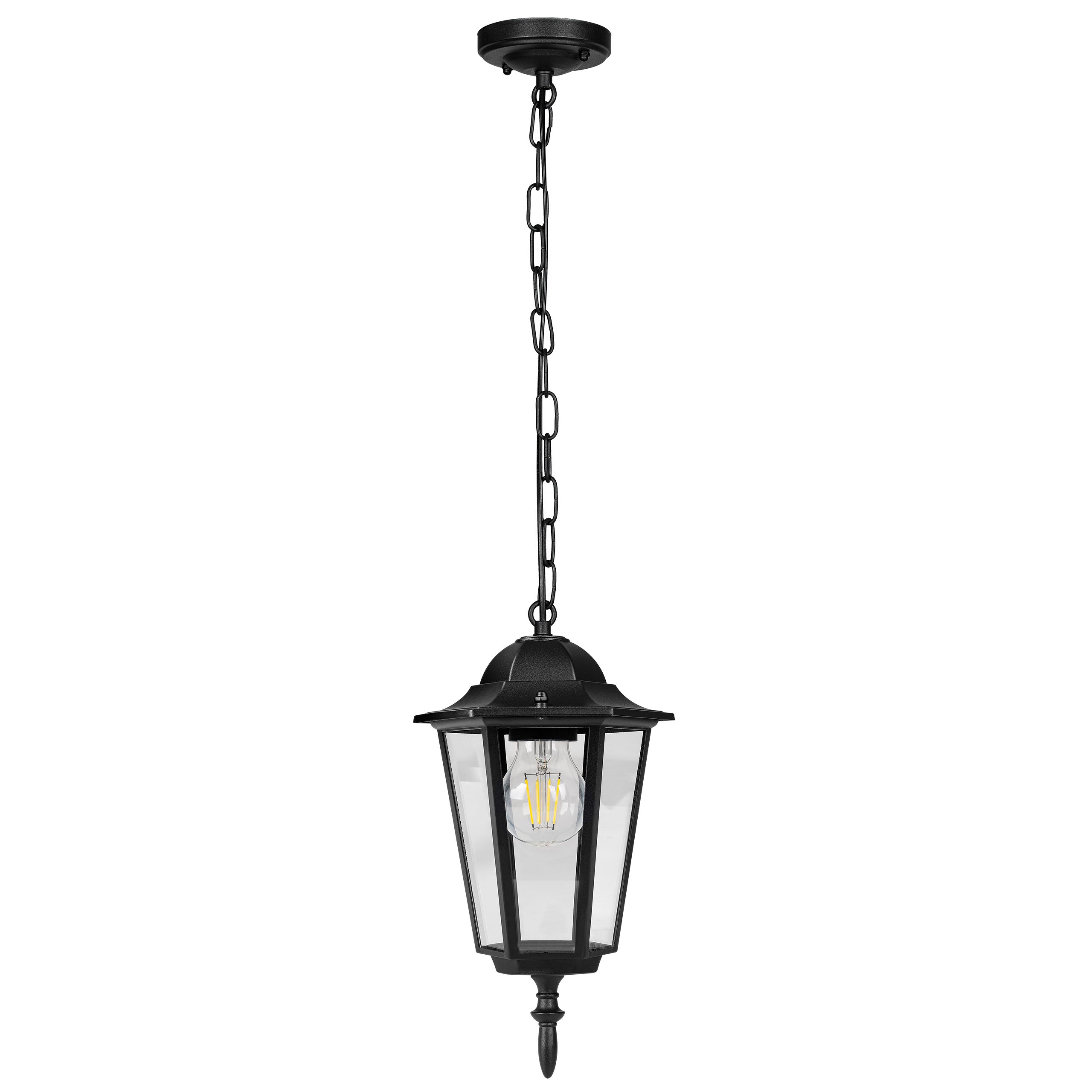 Lampa wisząca E27 LED Victoria IP44 na łańcuchu ogrodowa zewnętrzna czarna MasterLED