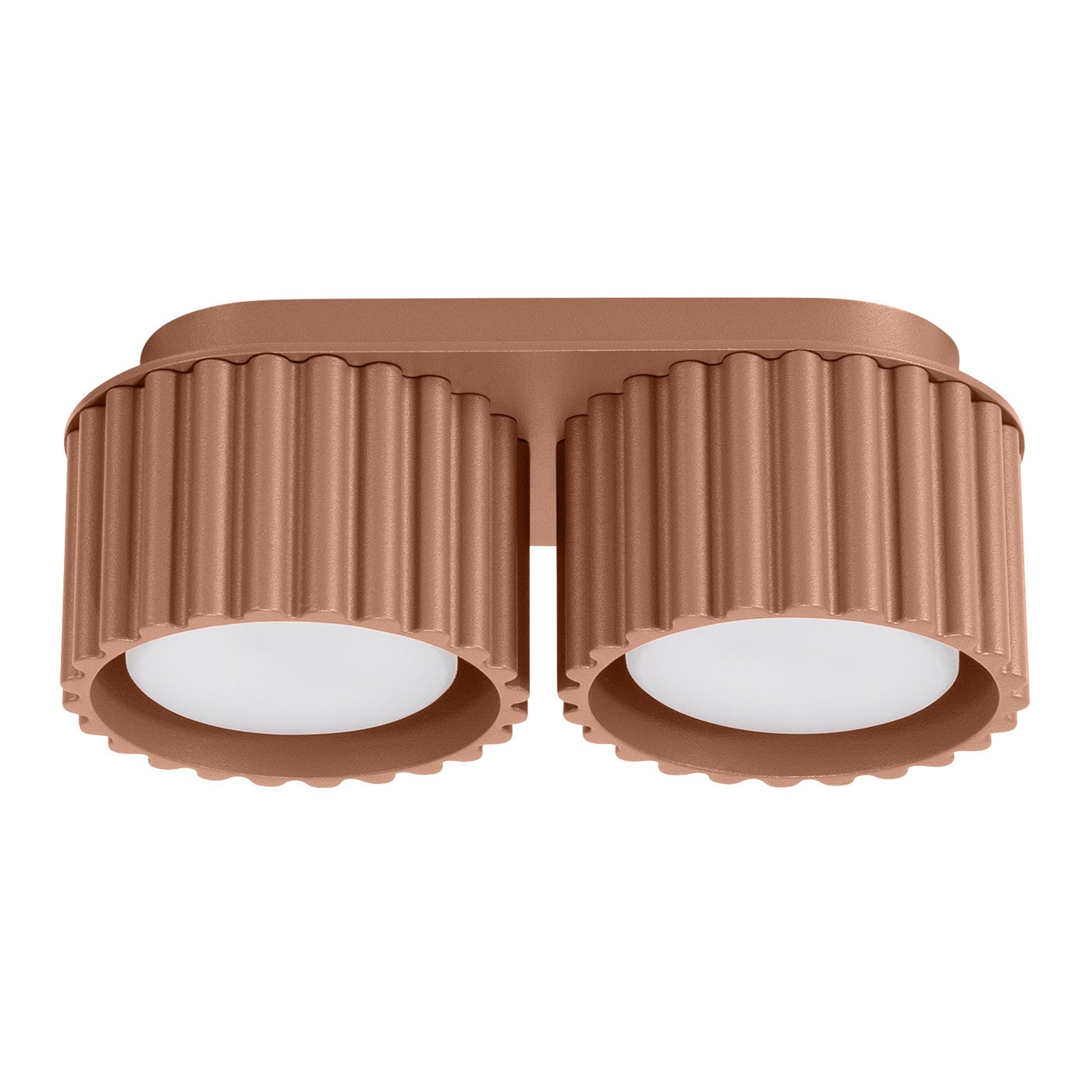 Lampa sufitowa nowoczesna mocca owalna 21 cm ryflowane spoty 2xGX53 10W AURA Sollux Lighting