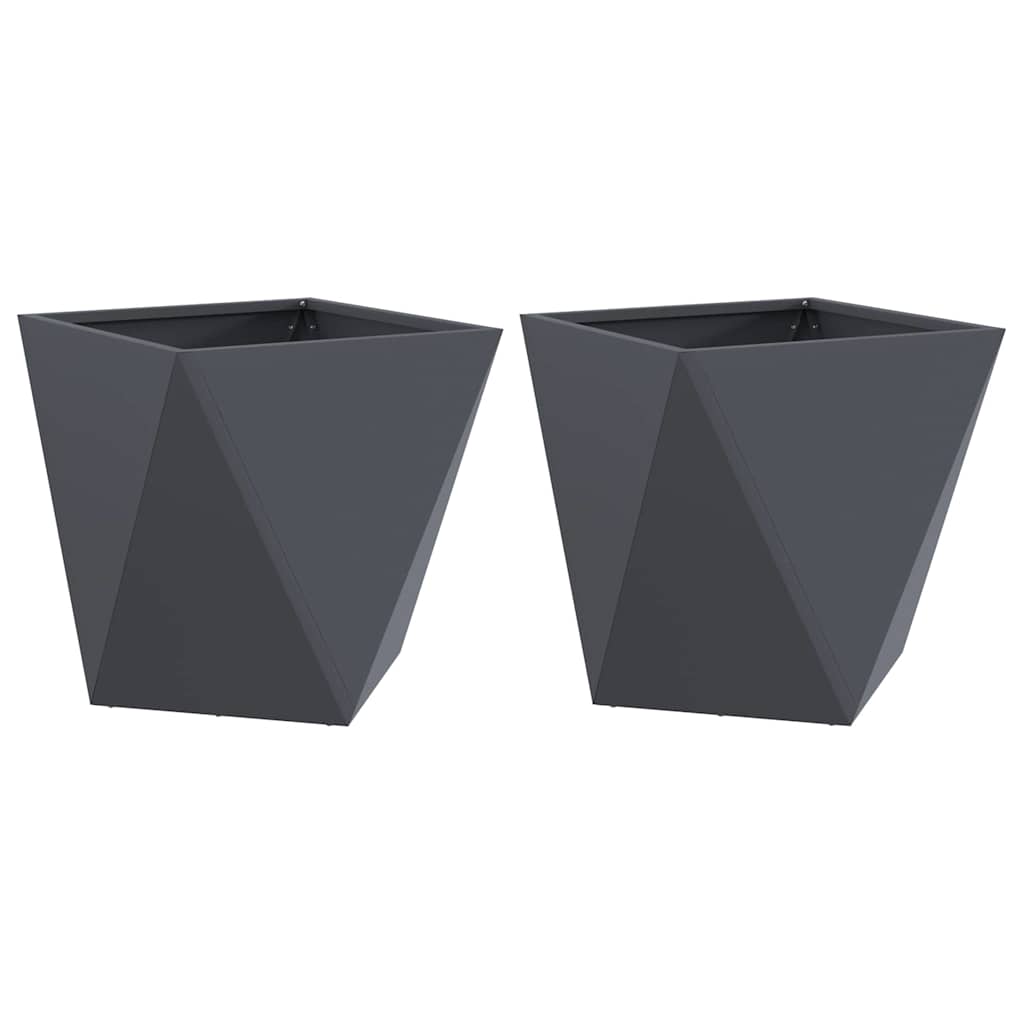 Donica 2 szt. Antracyt 50 x 50 x 50 cm Stal