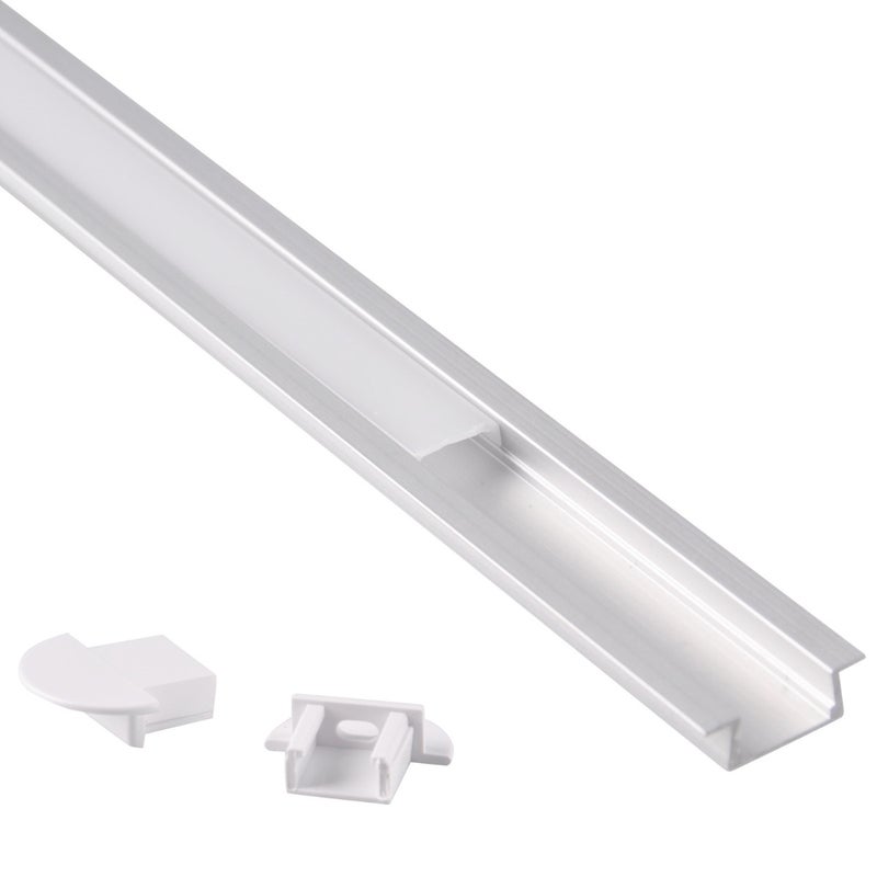 Profil zestaw podtynkowy aluminiowy do taśm LED 1m satyna Polux