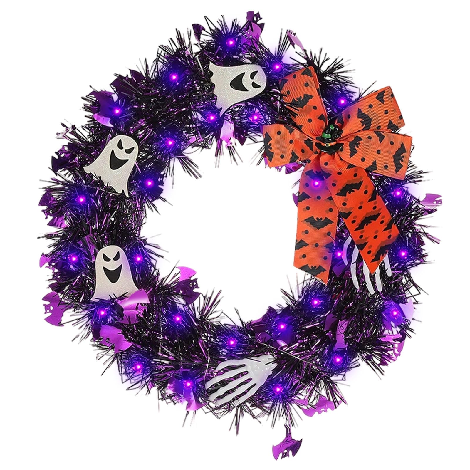 Dekoracje na Halloween, dekoracja ścienna na przyjęcie, dekoracja domu, 35*35cm, duch (bez baterii)