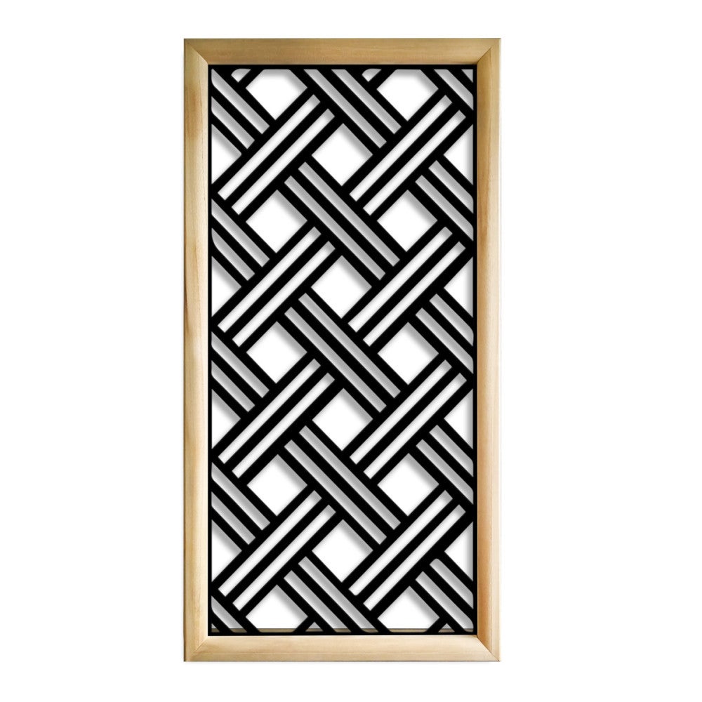 CLASSIC D - Prostokątne moduły dekoracyjne z drewna i PVC - Rozmiar 73x148 cm - Grubość 64 mm - Kolor wewnętrzny CZARNY