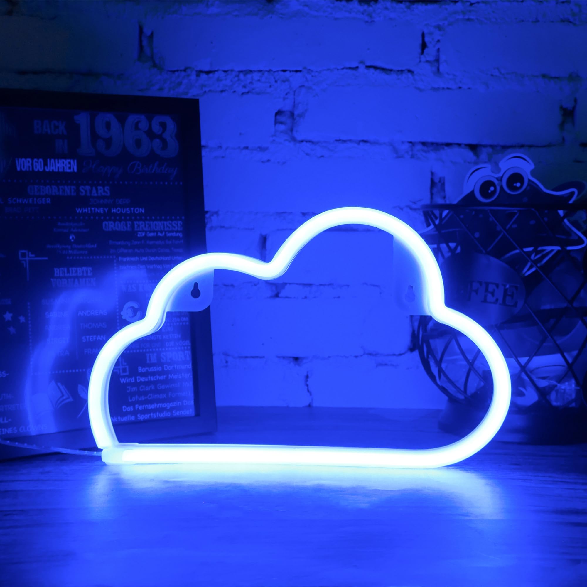 Niebieskie neonowe światło LED kształcie chmur zasilane bateriami lub USB świetlne litery kształcie chmur znaki LED ścianę neon chmury neonowa lampa