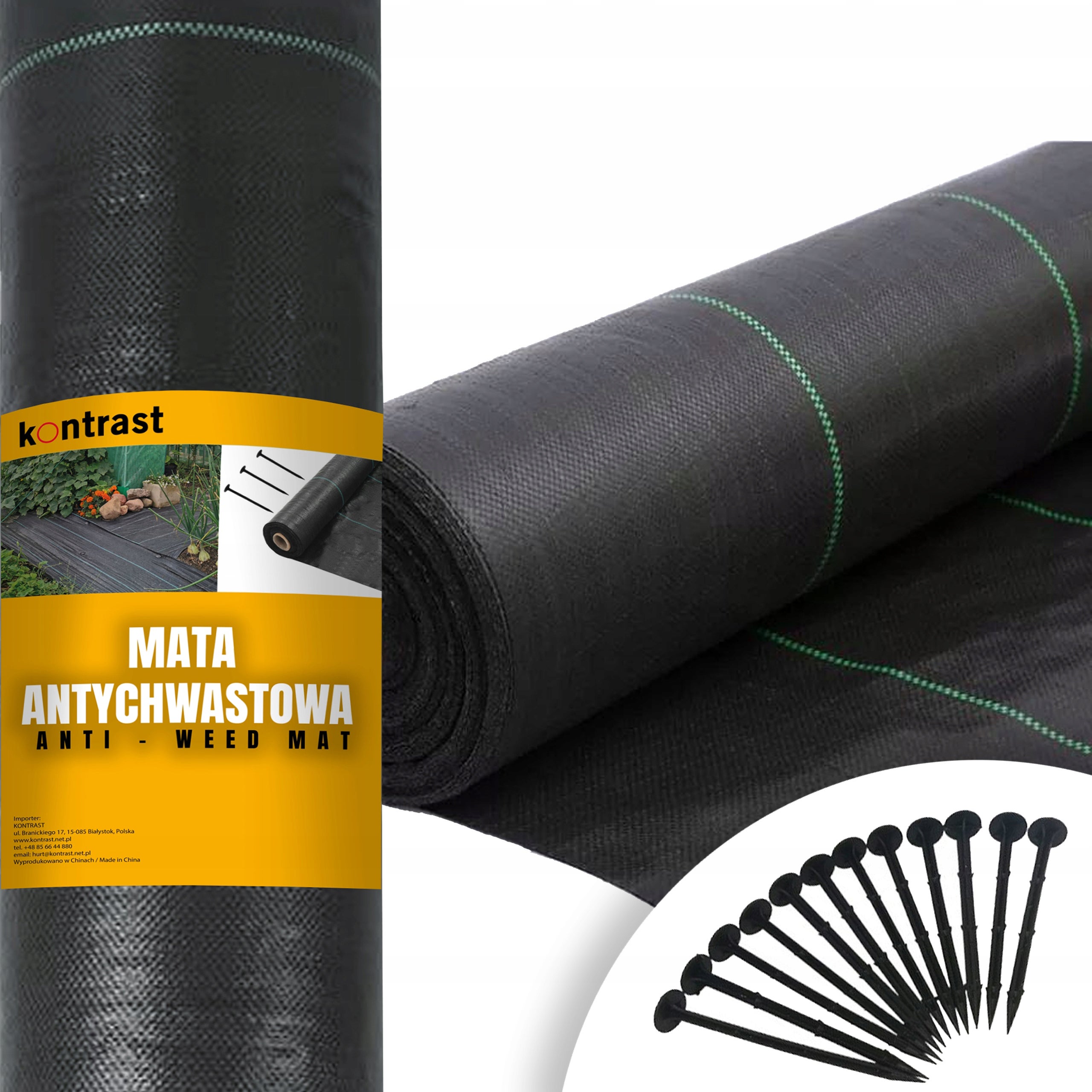 Mata antychwastowa agrotkanina ściółkująca agrowłóknina 1,1x50 + kotwy