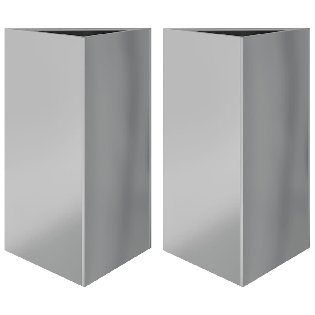 2x Donica Ogrodowa Metalowa Trójkątna ze Stali Ocynkowanej z Dnem