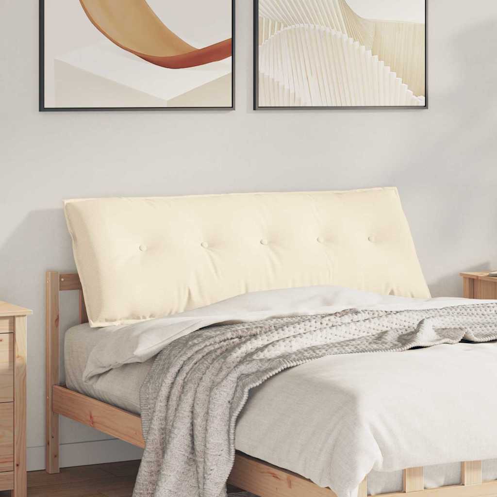 Poduszka na plecy Kremowy 140 x 50 cm Tkanina sztruksowa vidaXL