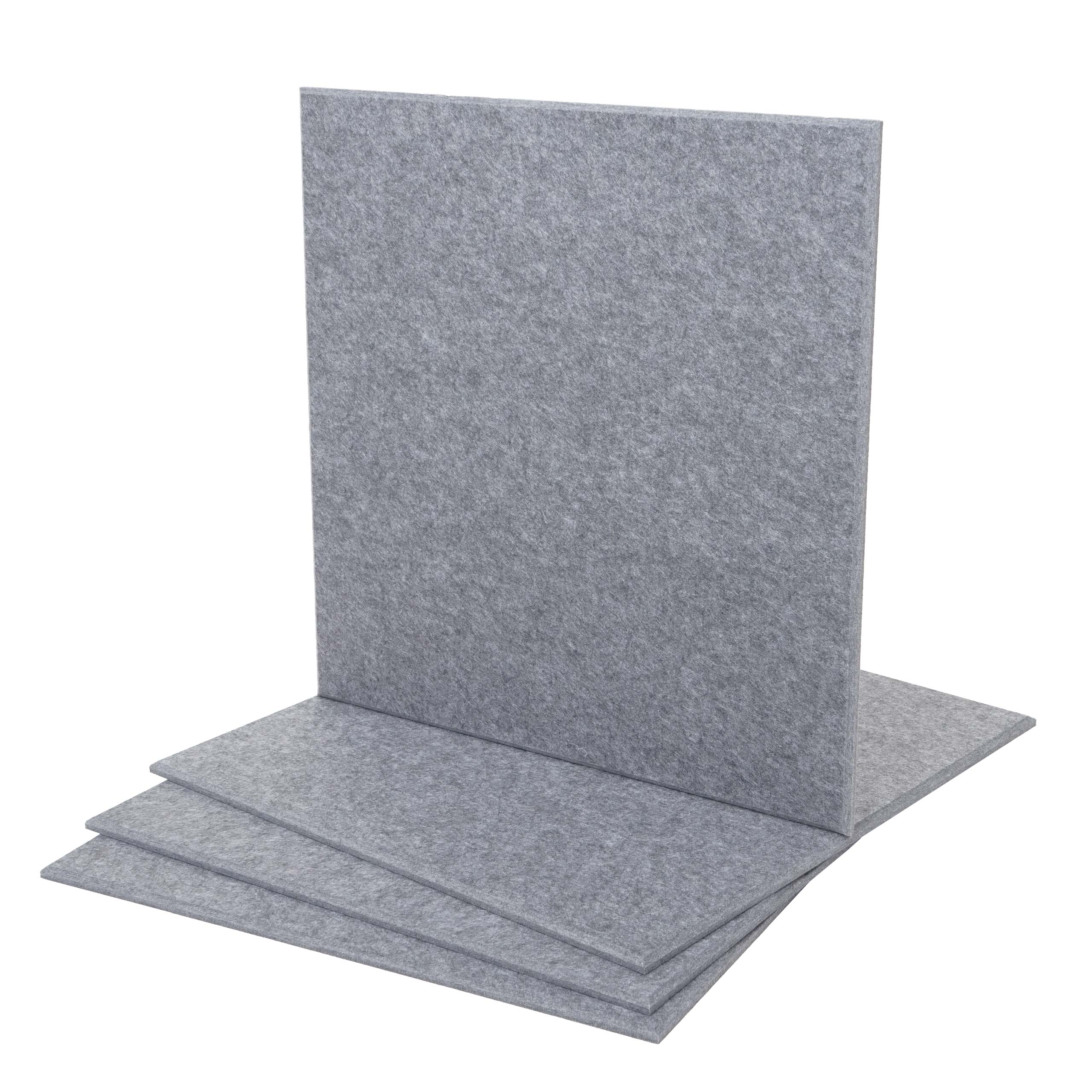Zestaw 4 paneli akustycznych HWC-L52, panele ścienne, płyty akustyczne, dźwiękochłonne, powierzchnia 1 m², wymiary 50 x 50 cm ~ szare