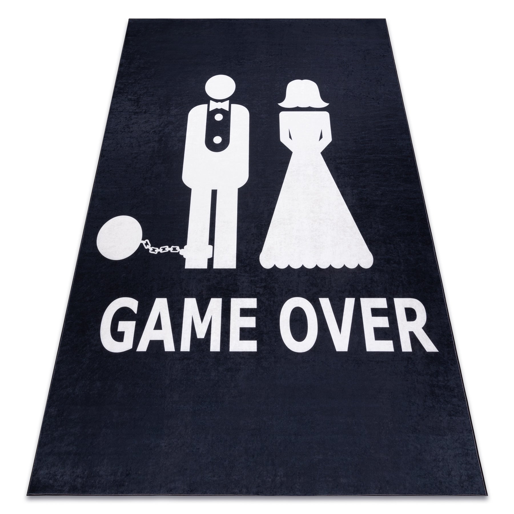 Dywan do prania BAMBINO 2104 'Game over' wesele, ślub, wieczór kawalerski, antypoślizgowy - czarny 160x220 cm