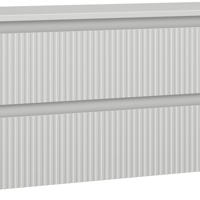 Mexen Rivel szafka łazienkowa podumywalkowa 160 cm z blatem, 2 szuflady, ryflowana , szara mat - 91A20-16047-2-BFFC62