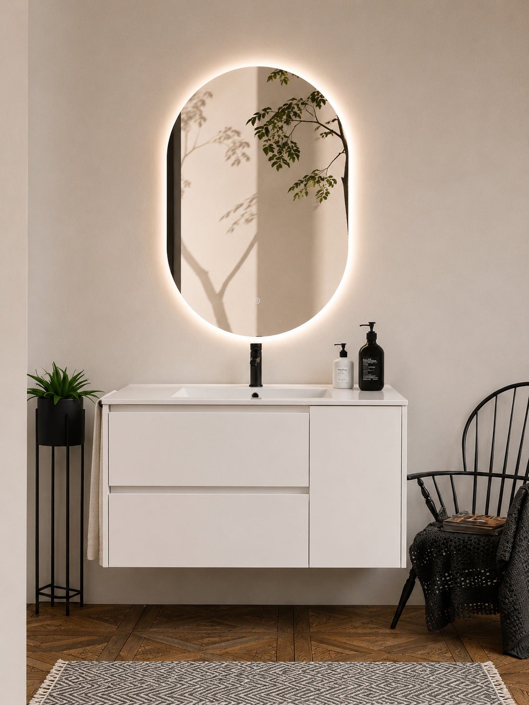 Szafka łazienkowa z umywalką ORIGENBATH ITACA bez lustra 90x40 cm biały