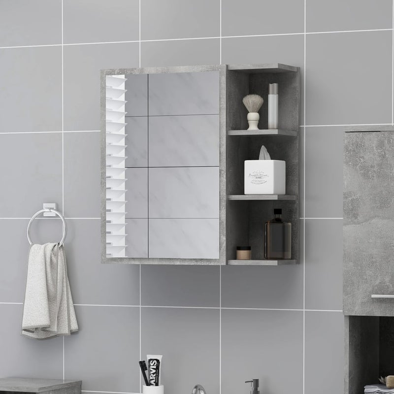 Szafka łazienkowa z lustrem, szarość betonu, 62,5x20,5x64 cm vidaXL
