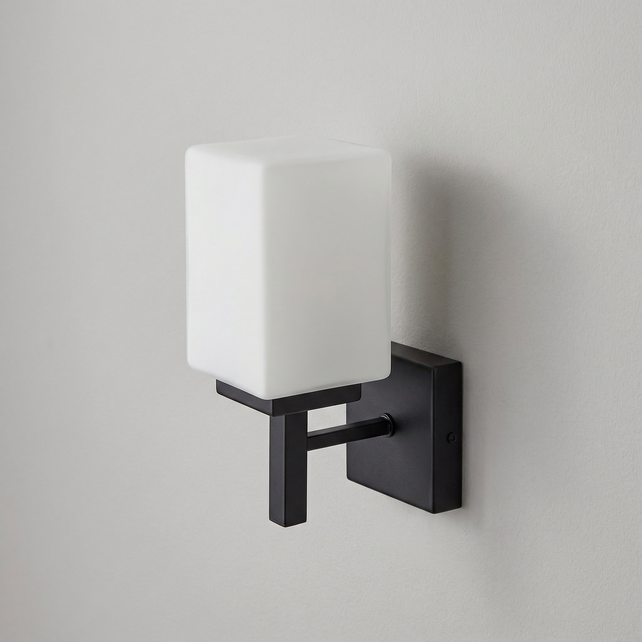 Kinkiet łazienkowy ZENKAI czarny matowy-biały 1xE14x10W szkło wym:24,5x10x15,5cm IP44 Rabalux