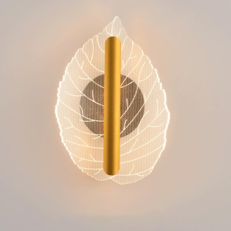 Nowoczesna lampa ścienna z akrylu, 7W, ściemnialna LED, idealna na stolik nocny lub do salonu, złota