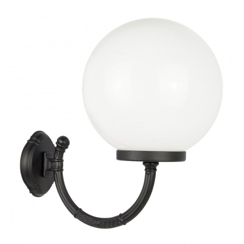 Kinkiet ogrodowy kula biała lub dymiona 30 cm 1xE27 czarny IP43 SU-MA Kule K 3012/1/K 300 P
