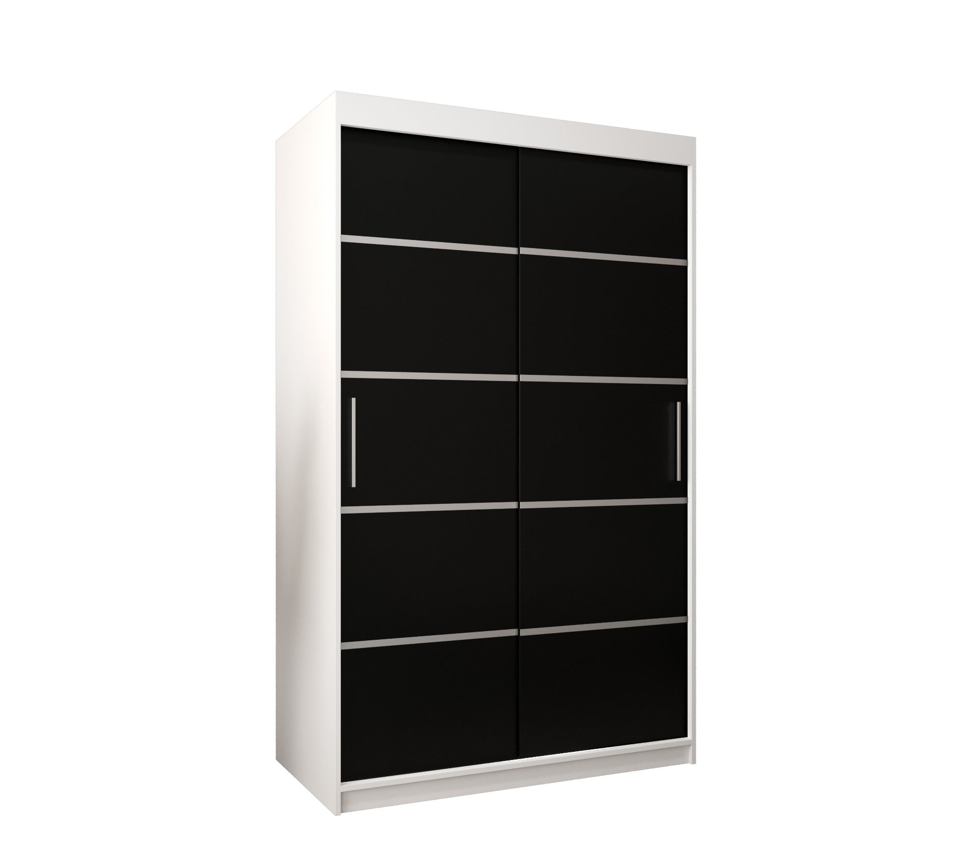 Szafa przesuwna garderoba Verona 1 120 x 62 x 200 cm Biały + Czarny - Abiks Meble