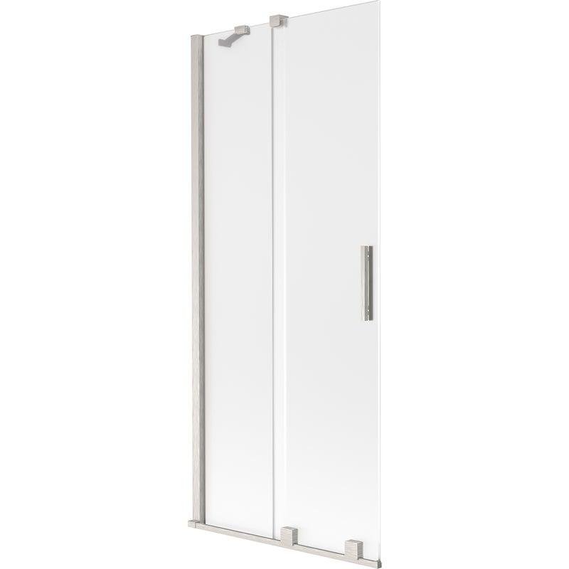 Mexen Velar parawan nawannowy 2-skrzydłowy rozsuwany 80 x 150 cm, szron, nikiel szczotkowany - 896-080-000-31-97