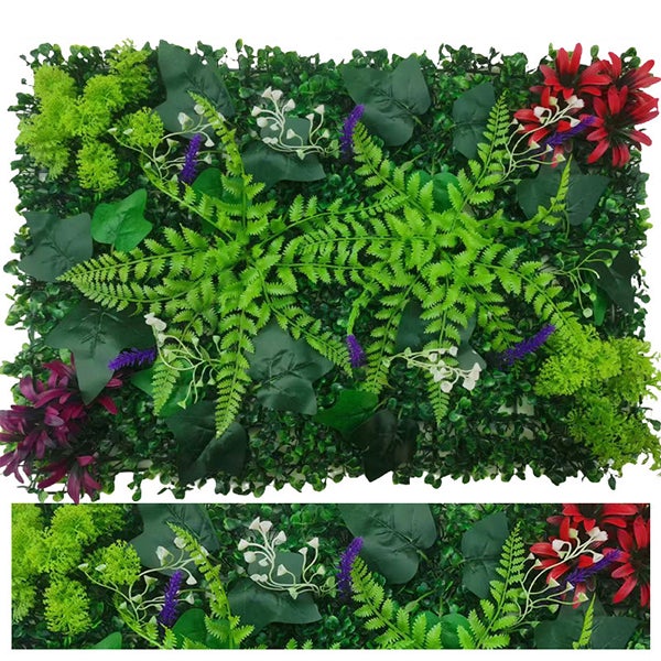 Sztuczna roślina na ekran 60x40cm - Odporna na promieniowanie UV, idealna do dekoracji ścian - Wytrzymałe sztuczne rośliny do użytku zewnętrznego