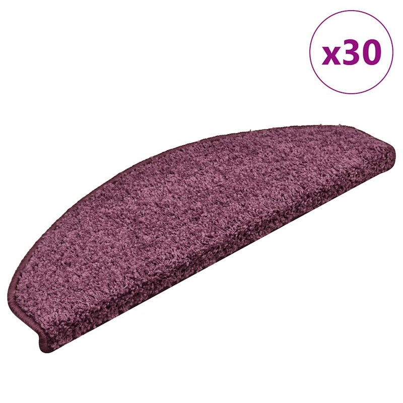 Maty na schody 30 szt. 65x21x4 cm Ciemnofioletowe, półokrągłe, duże vidaXL
