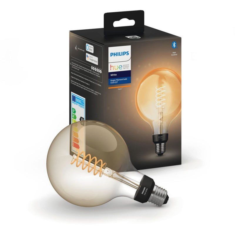 Żarówka LED E27 Kula G125 7.2 W = 40 W 550 lm 2100K Biała Ciepła FILAMENT SMART Inteligentna Bluetooth ZigBee White Philips HUE