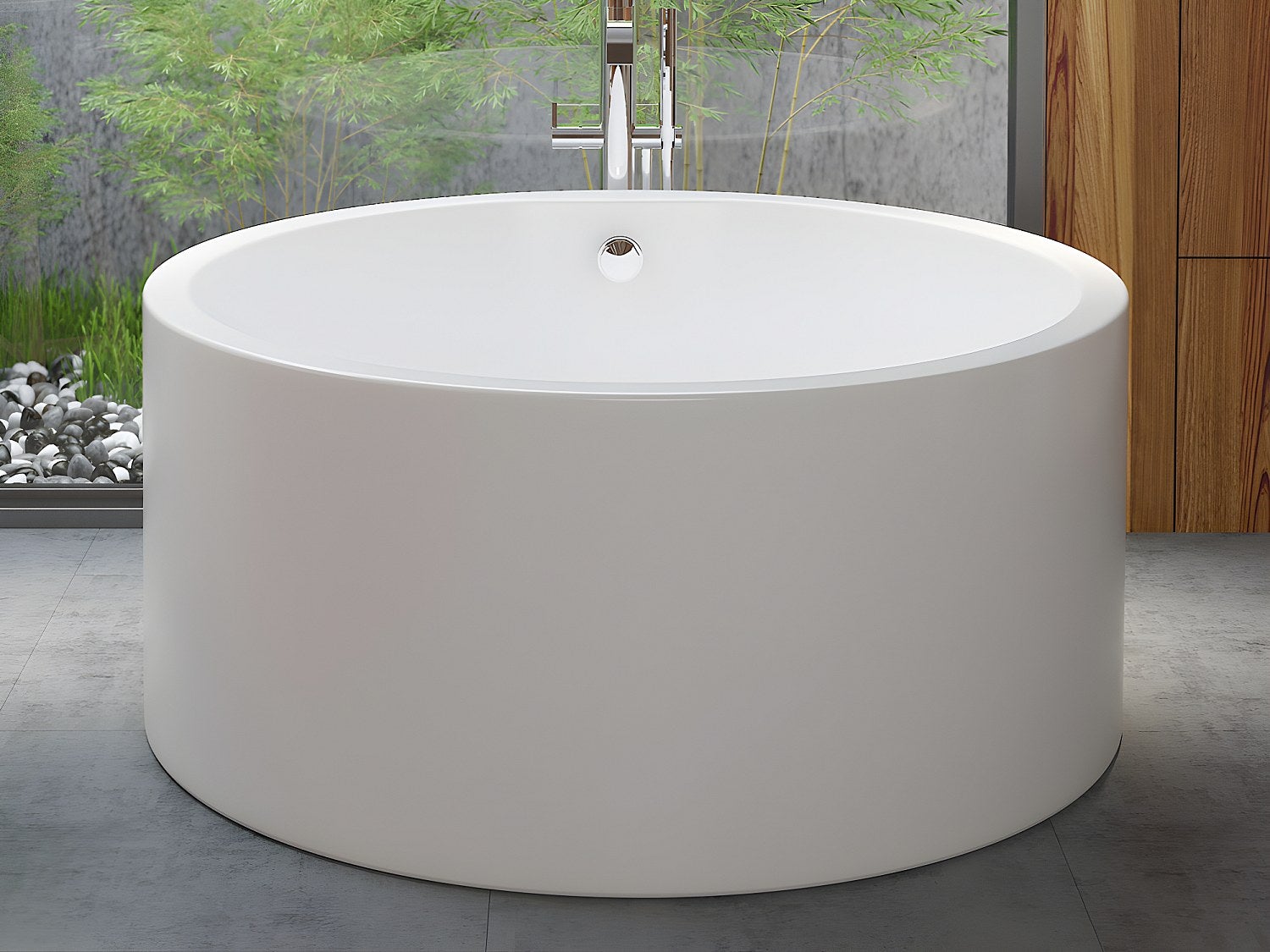Wanna wolnostojąca okrągła - 165 l - 130 x 130 x 58 cm - Biała - Akrylowa - LAGUNO