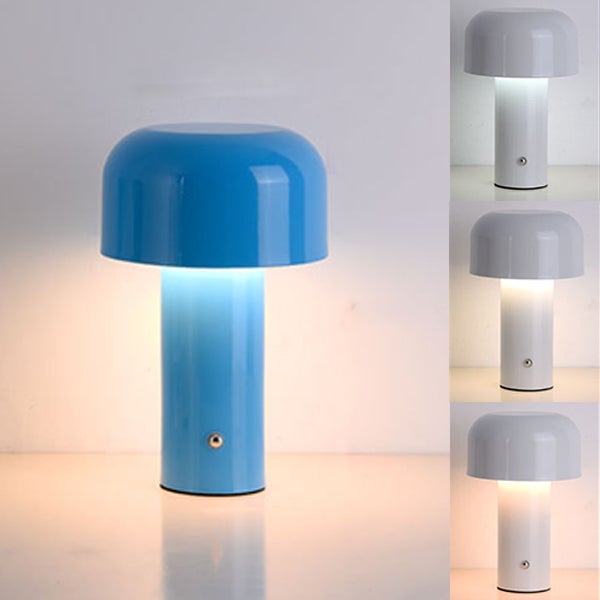 1 szt. lampka biurkowa ładowana przez USB, nowoczesna bezprzewodowa lampka biurkowa w kształcie grzyba, lampka biurkowa LED (niebieska)