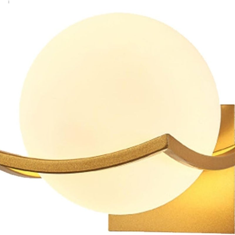 Kinkiet, lampa ścienna do wnętrz, lampa ścienna do sypialni, złota lampa ścienna (żarówka nie jest dołączona), złota obudowa, mlecznobiały