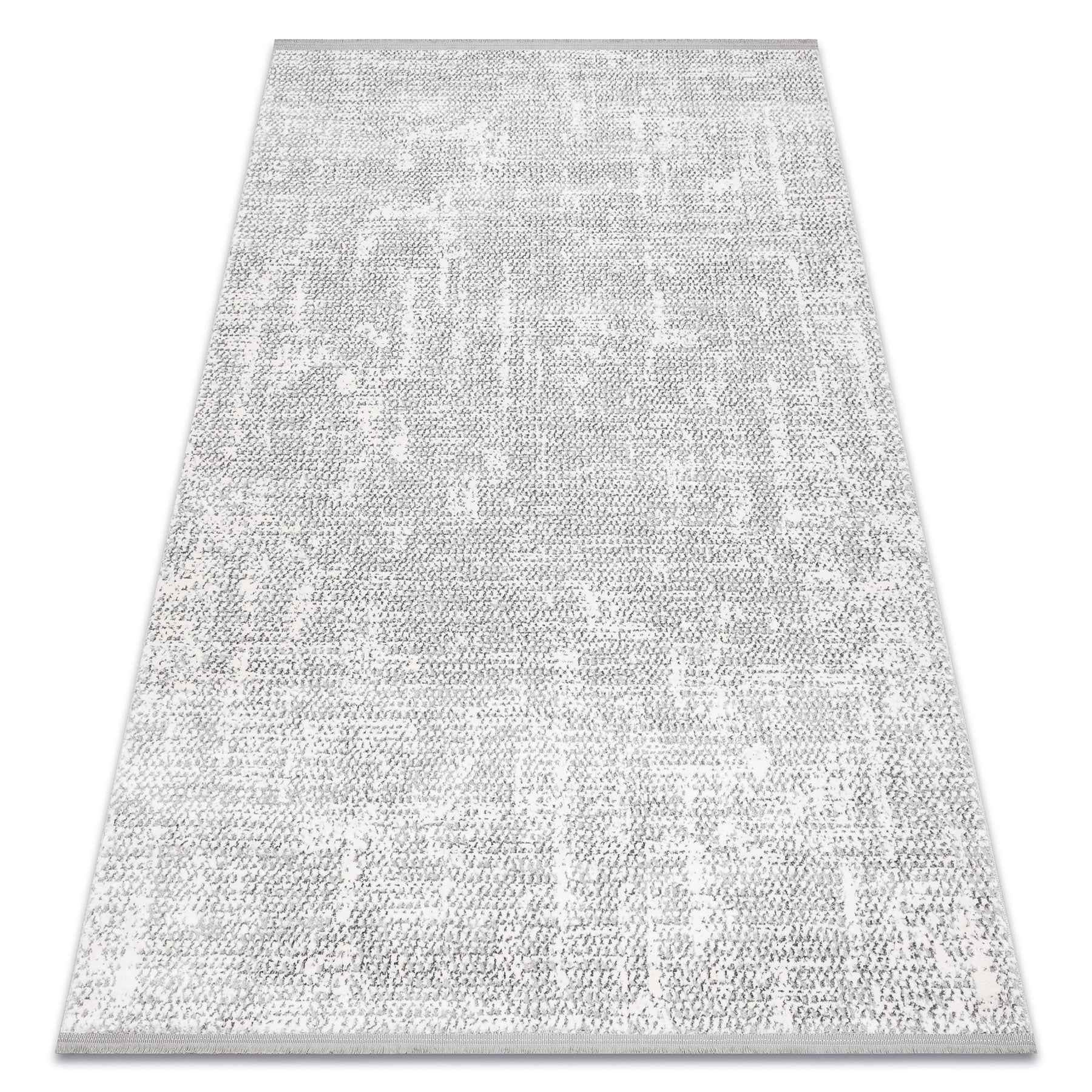 Dywan TULS nowoczesny, strukturalny, frędzle 51325 Melanż kość słoniowa / szary 80x150 cm