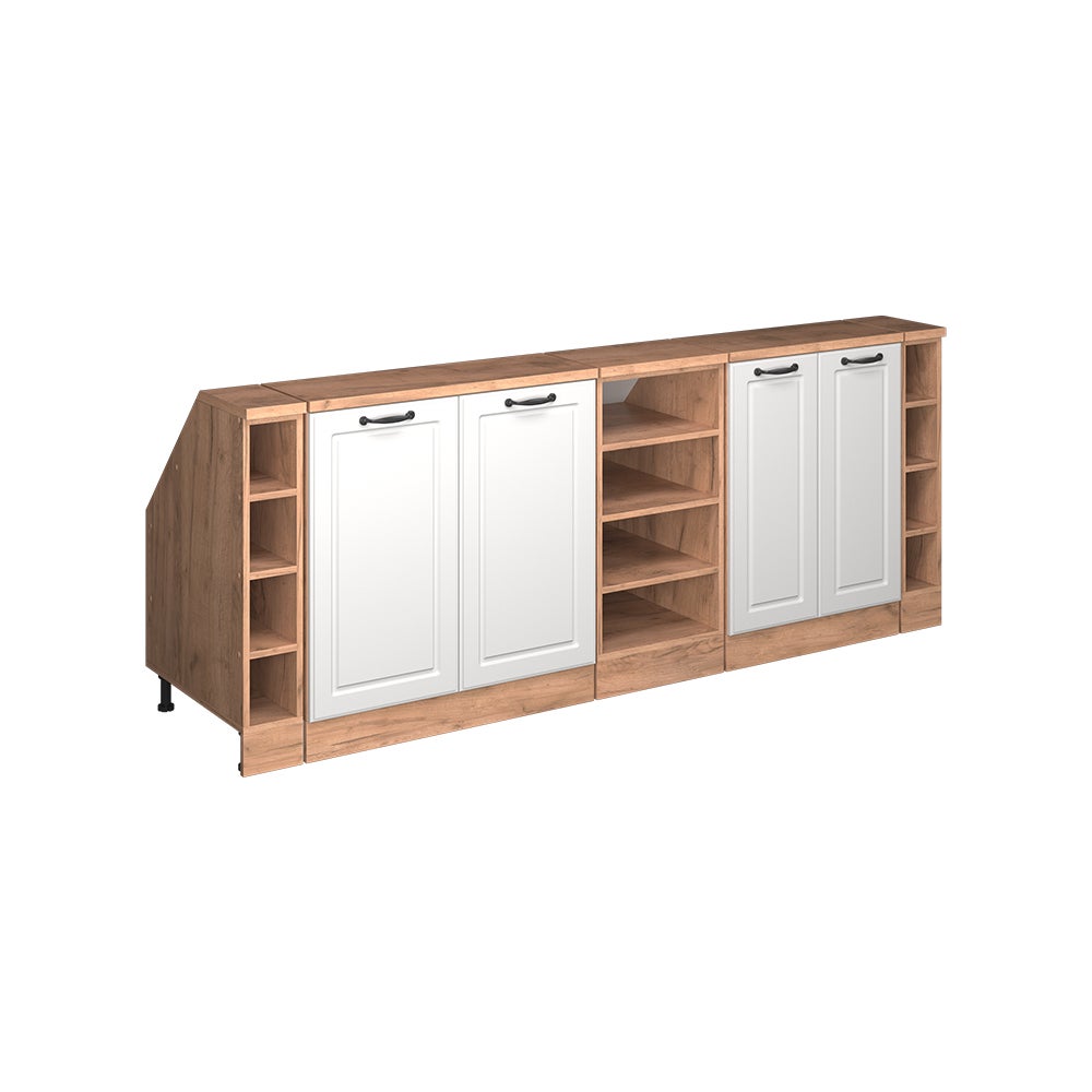 Vicco Zestaw szaf na dachy skośne Rion, Biały domek wiejski, 210 cm Zestaw 5 korpusów szafy głębokość 60 cm
