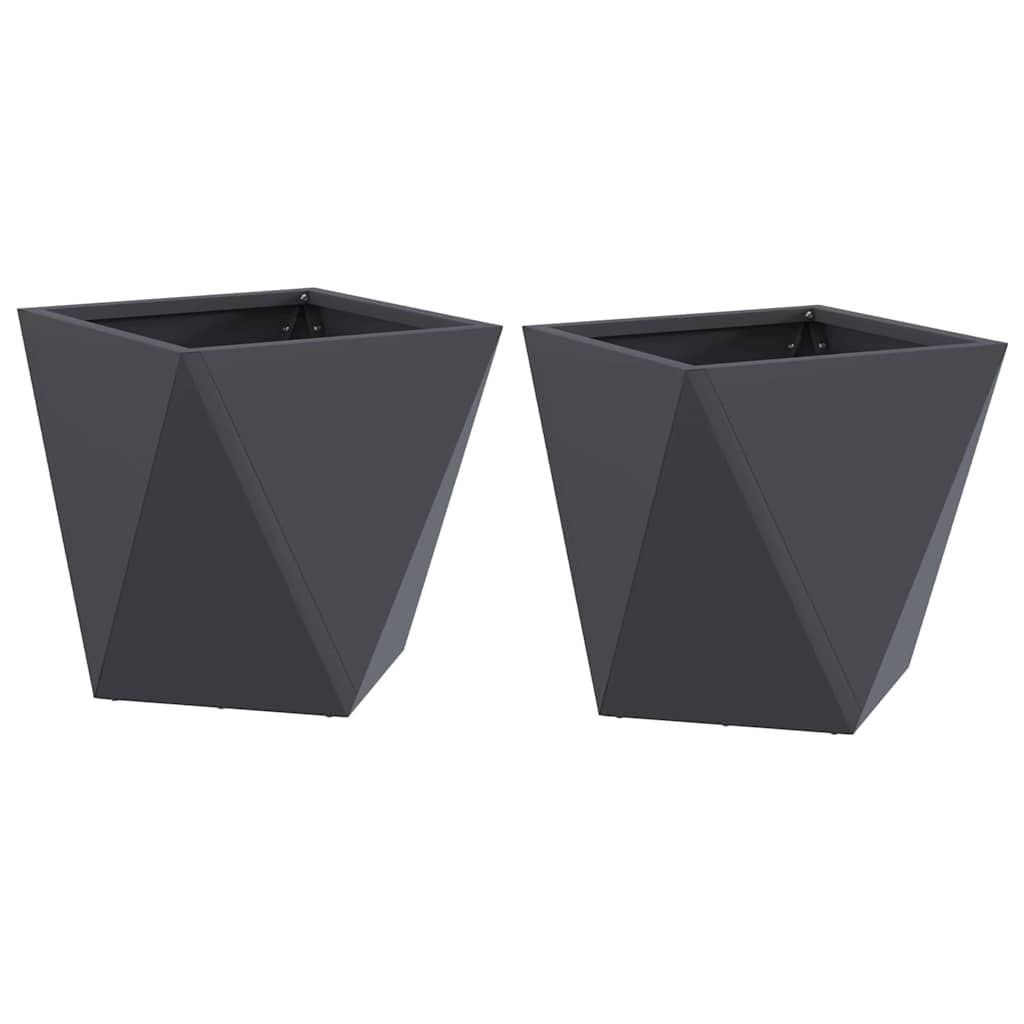Donica 2 szt. Antracyt 30 x 30 x 30 cm Stal