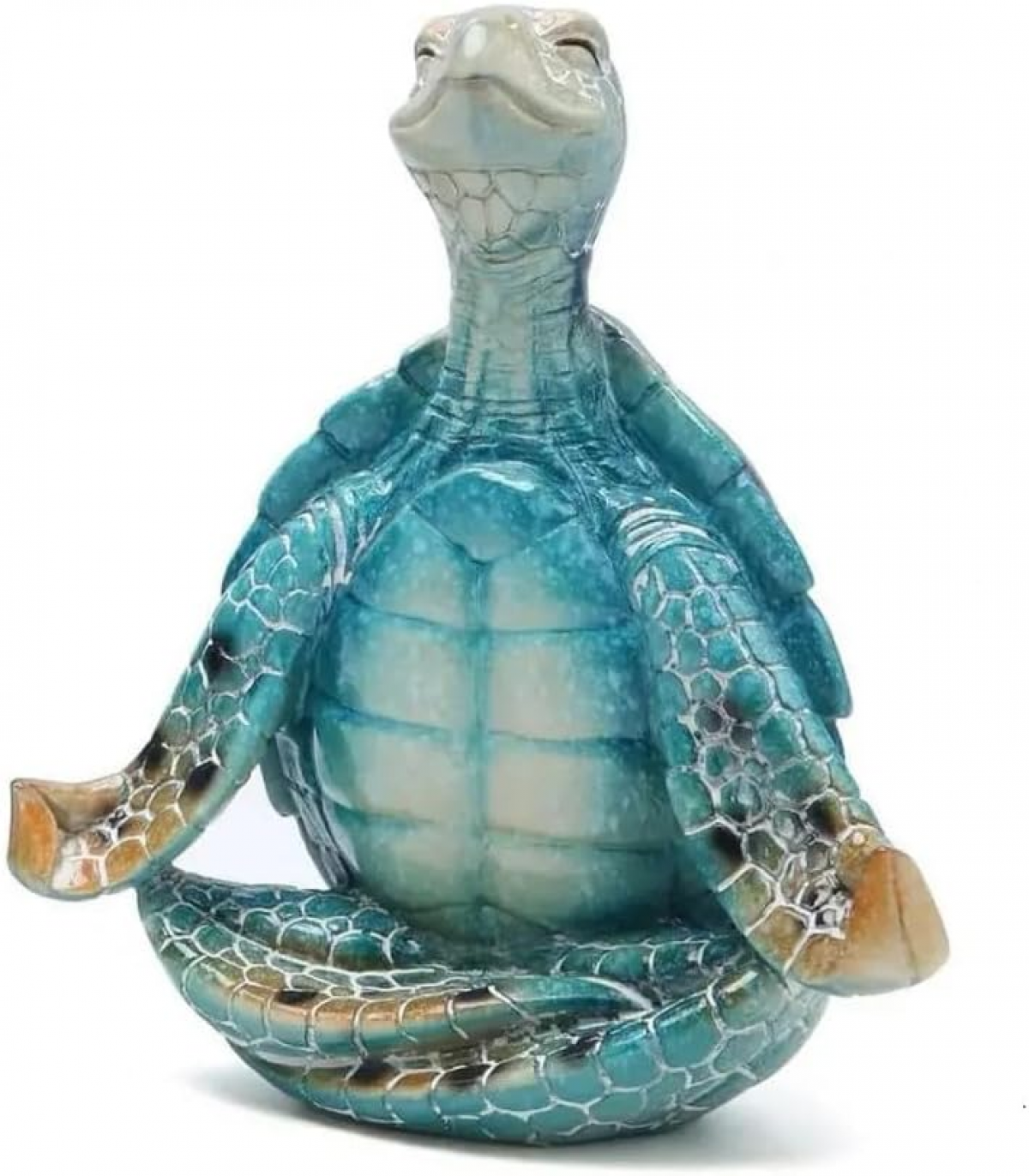 Dekoracja Żółw Morski Medytacja Yoga, Statua Żółwia Morskiego Zen Yoga z Żywicy do Dekoracji Biurka w Domu, 10*8*6cm