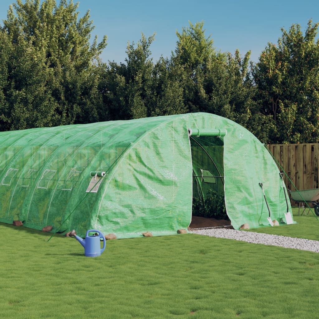 Szklarnia ze stalową ramą, zielona, 60 m², 12x5x2,3 m vidaXL