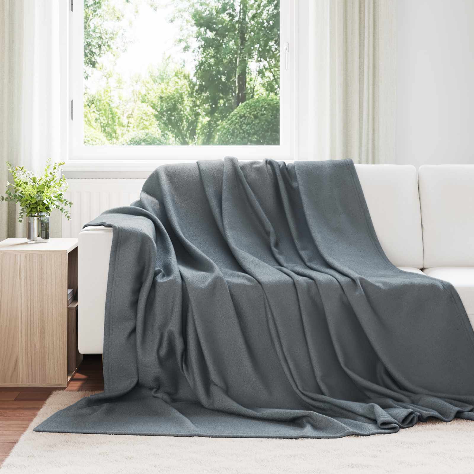 Koce narzutowe 6 pcs Ciemnoszary 270 x 240 cm Polar vidaXL