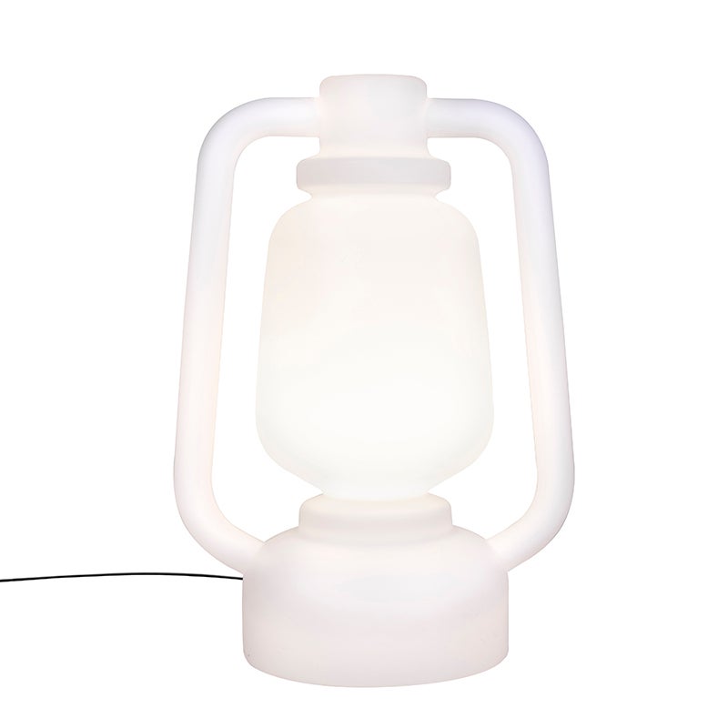 Qazqa nowoczesny lampa podłogowa zewnętrzna do ogród - Storm - biały, max. 50w, kompatybilny z żarówką LED, e27, 110cm, IP44