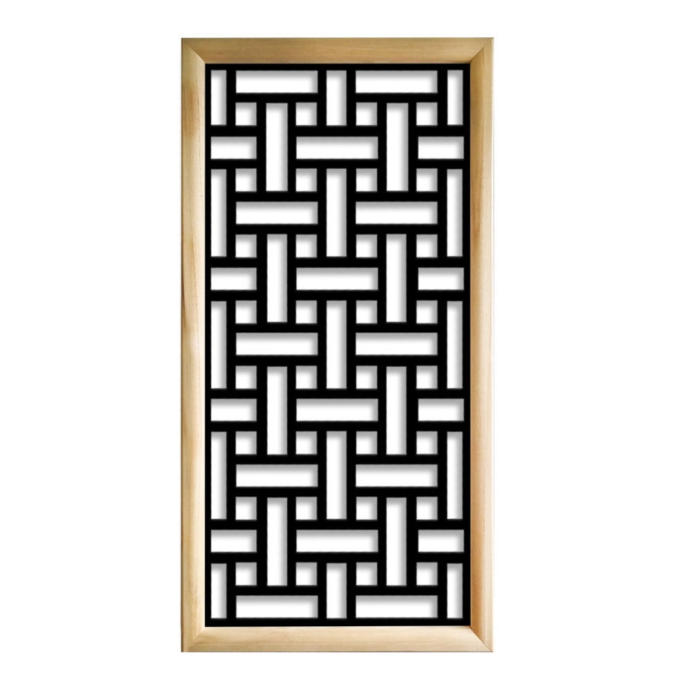 TRAMA - Moduły dekoracyjne prostokątne z drewna i PCV - wymiary 73x148 cm - grubość 64 mm - kolor wewnętrzny CZARNY