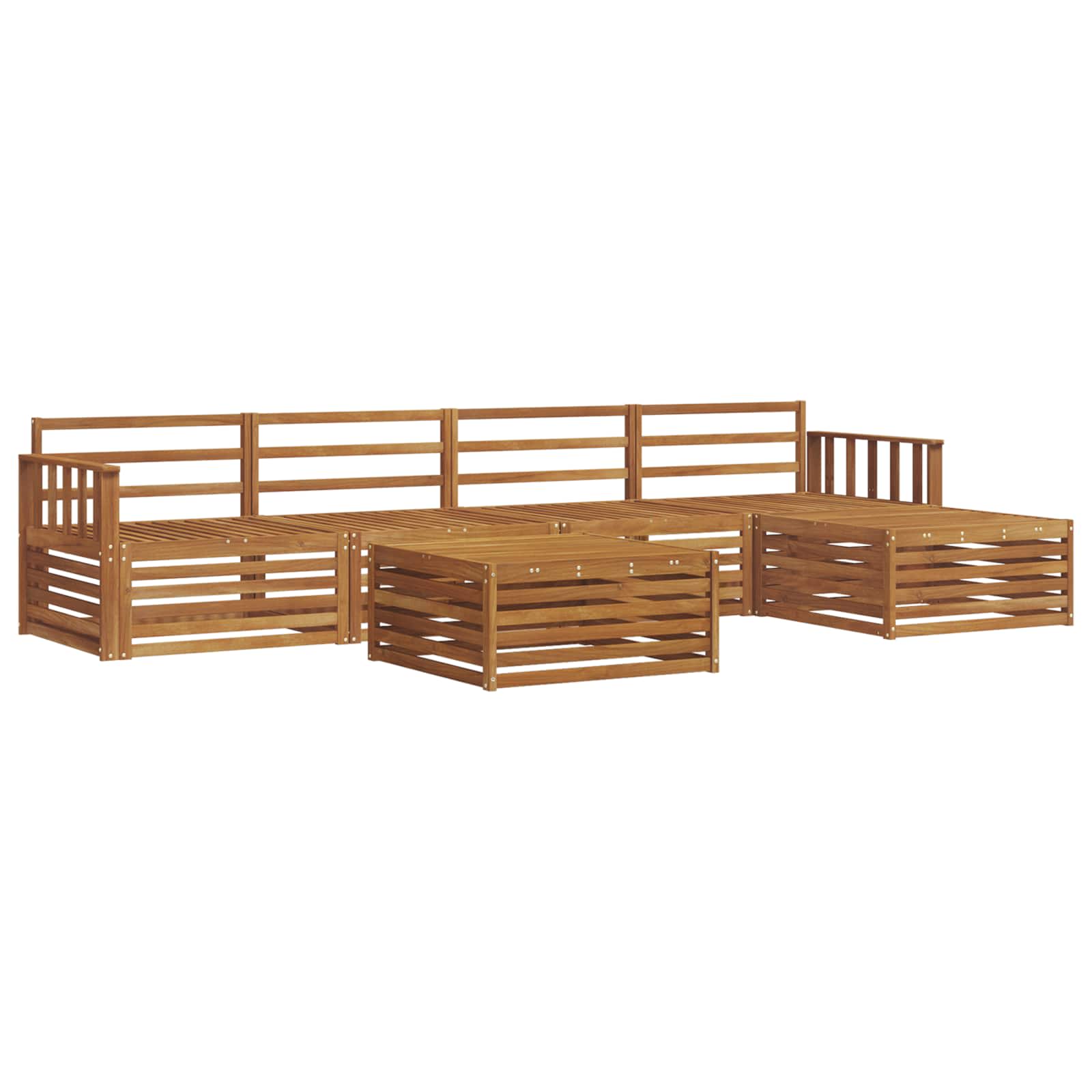 Zestaw sof na zewnątrz 6 pcs Naturalny Lite Drewno Akacji