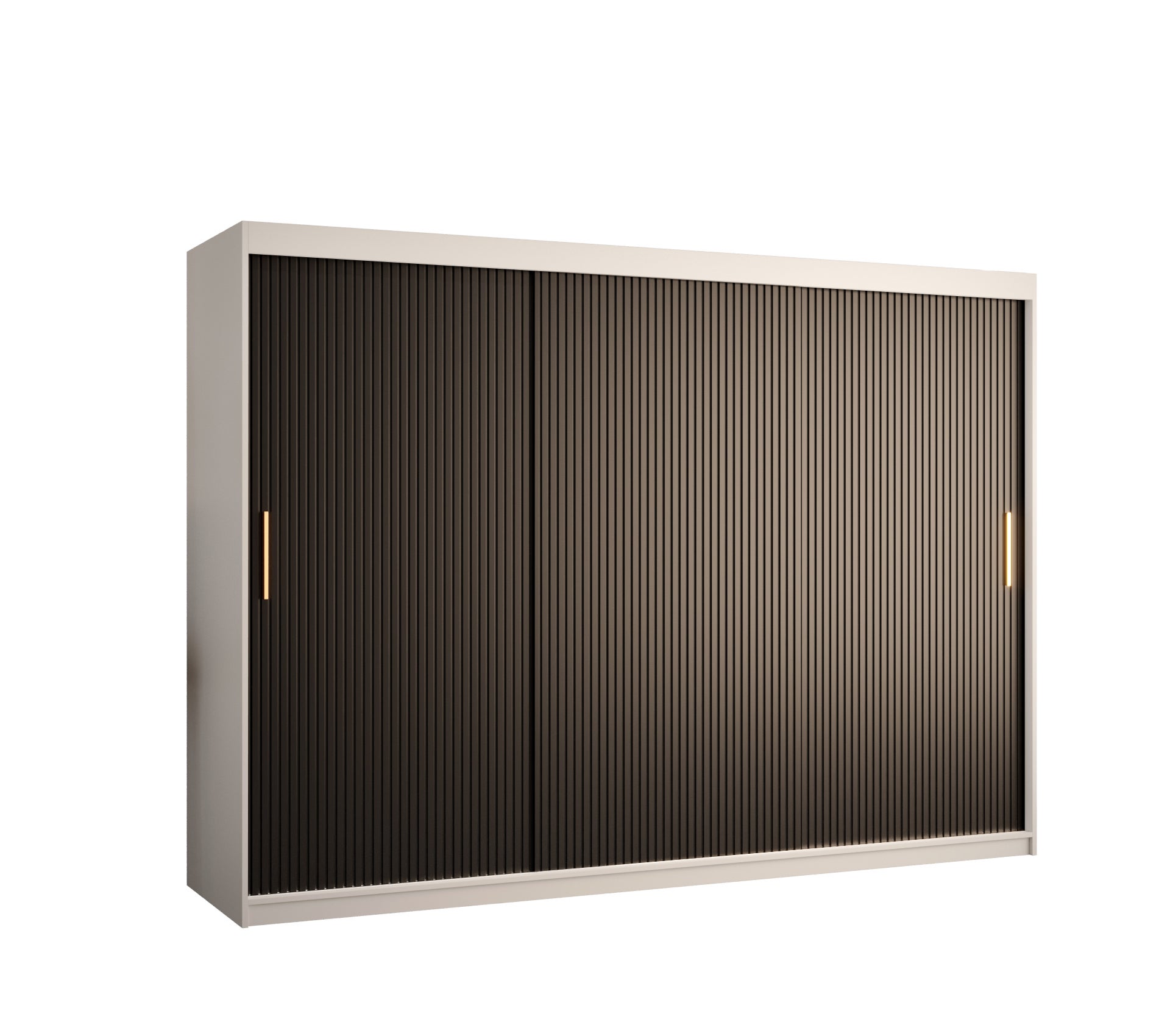 Szafa przesuwna garderoba RIFLO SLIM 1 250 x 62 x 200 cm Biały + Czarny - Abiks Meble