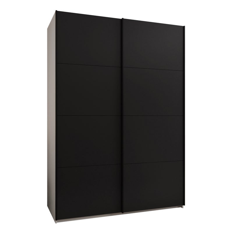 Szafa przesuwna wysoka Lux 1 180 x 64 x 245,5 cm biały + czarny + u. czarny - Abiks Meble