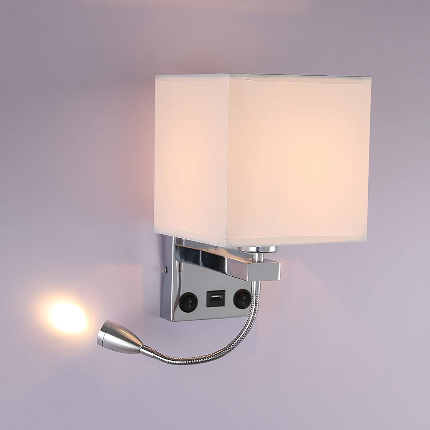 szt kinkiet USB do łóżka żarówka nie jest dołączona lampka czytania LED nowoczesny kinkiet kolorze polerowanego chromu regulowanym reflektorem gęsiej