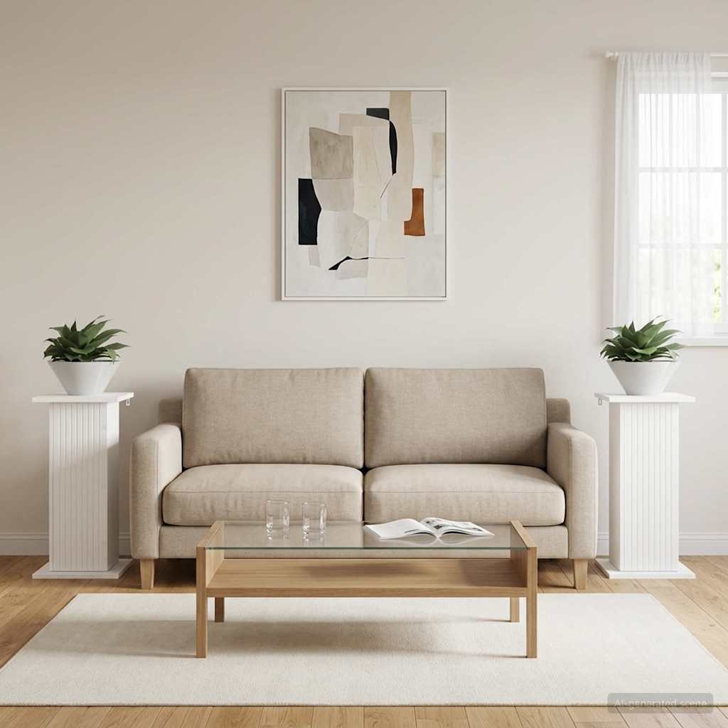 Stojak na rośliny 2 pcs Biały 30,5 x 30 x 60,5 cm vidaXL