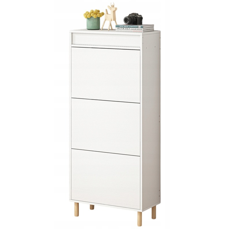 Szafka na buty biała z lustrem loft stojący regał przedpokój 55cm